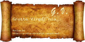 Grotte Virgínia névjegykártya